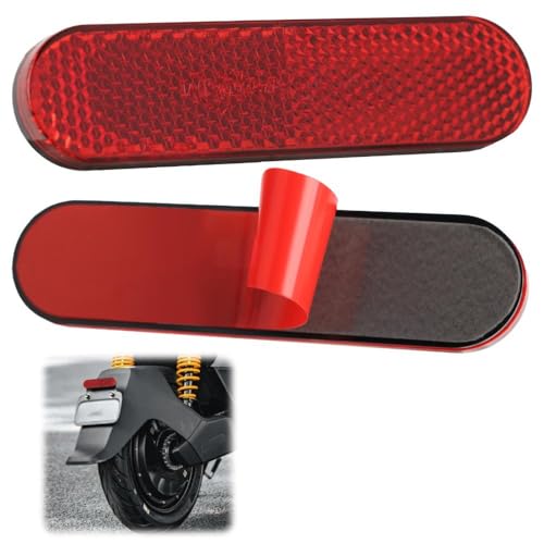 CKDSA 2 reflectores traseros para motocicleta, con certificado E4, 96 x 24 x 8 mm, ojo de gato rojo con placa de aluminio, autoadhesivos, multifuncionales