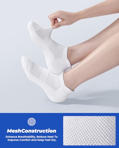 IDEGG 8 Pairs Ankle Performance Athletic Running Socks Low Cut Sports Tab Socks for Women and Men4