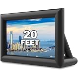 GYUEM 20 feet Inflatable Portable Projector Movie Screen - Huge Air-Blown Cinema Projection Screen Package with Rope, Blower,Tent Stakes - Front & Rear Projection,for Outdoor Party Backyard Pool Fun