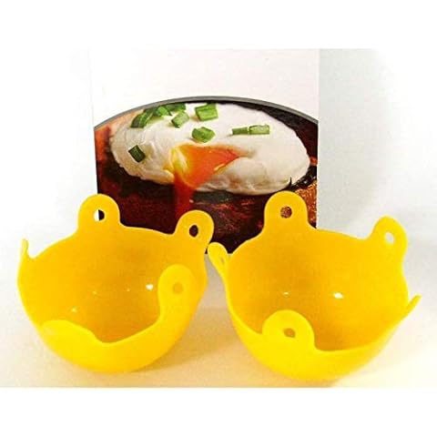2 x Silicone Egg Poachers Pan Egg Cups Egg Boiler Poached Eggs Kitchen Gadget - citystores Cover