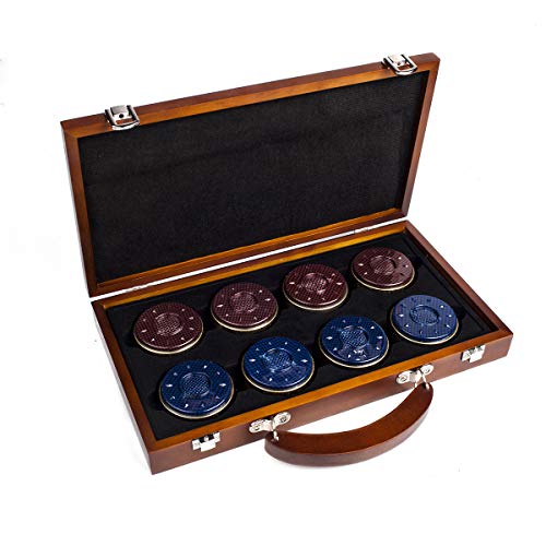 Preisvergleich Produktbild IdealEnjoy Shuffleboard Pucks 58 mm, Rot / Blau, 8 Stück