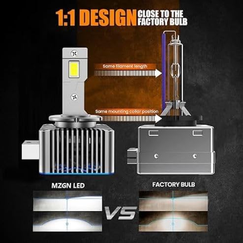 Image of Cloudsale D8S LED Headlight Bulbs Conversion Kit 6500K Xenon White 75W /Pair 10,000LM /Pair Type (D8S)