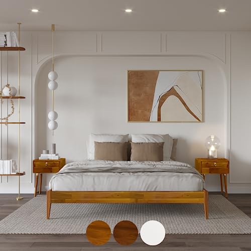 Bme Dinkee 15 Inch Signature Bed Frame Without Headboard - Modern & Minimalist Style with Acacia Wood - 12 Strong Wood Slat Support - Easy Assembly - No Box Spring Needed - Caramel, King Bme Dinkee 15 Inch Signature Bed Frame Without Headboard - Modern & Minimalist Style with Acacia Wood - 12 Strong Wood Slat Support - Easy Assembly - No Box Spring Needed - Caramel, King