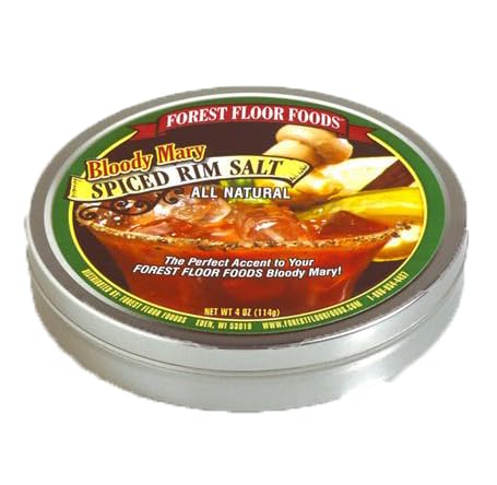 Forest Floor Foods Bloody Mary Spiced Rim Salt, All Natural Spiced Salt, Ideal for Cocktails, Relish Trays and Recipes, 4 Ounce