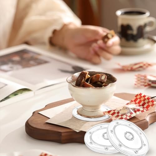 Drehteller Tisch, 4 Stück Drehscheibe 15cm Universal Transparent Drehplatte 360 Grad Drehteller Tablett mit Stahlkugellagern Mehrzweck Tischdrehteller für TV Laptops Monitor Handwerk Pflanzen