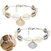 Produktbild Daimay 2PCS Natürliche Muschelketten Handgemachte Kauri Muschel Fußkettchen Strand Barfuß Sandalen Böhmische Knöchelkette Armbänder Fußschmuck Kette Böhmen - Gold und Silber