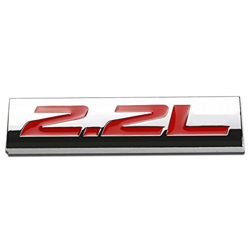 Image of Auto Dynasty Chrome Finish Metal Emblem 2.2L Badge (Red Letter)