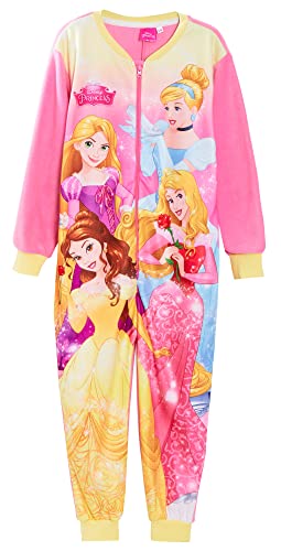 Disney Pijama de princesa para nias para nios, ropa de dormir con cremallera, rosa, 7-8 Aos