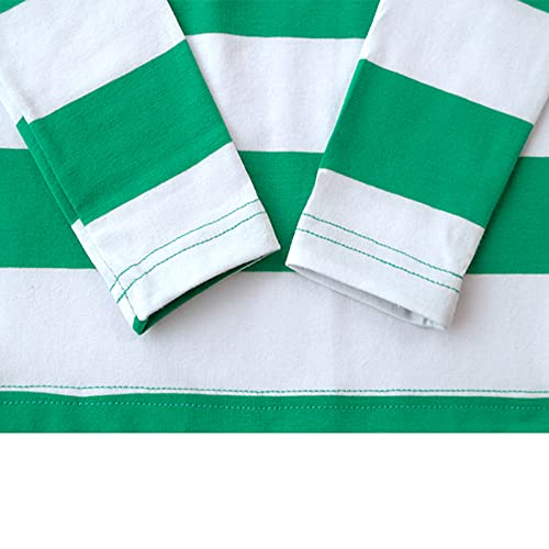 T-shirt rayé vert et blanc garçon 7-8 ans coton Spring&Gege