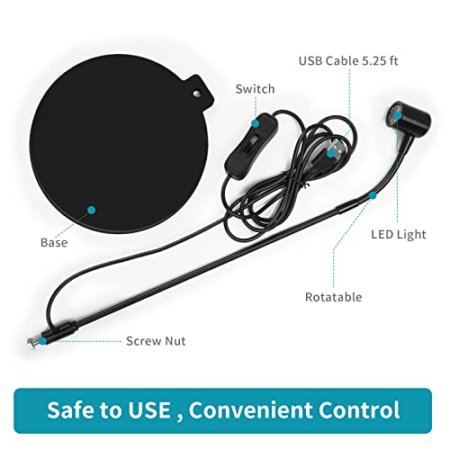 Oltraman Led Aquarium Light, 3W Usb Powered Fish Tank Plant Lamp With Black Base Board For 360 Betta Fish Bowl, Potted Plants, Succulents, Miniature Landscape #TOP5