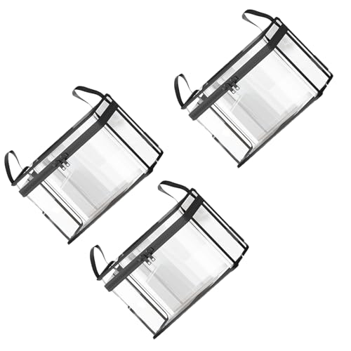 Boîte de rangement transparente pour livres en plastique avec poignée de bureau