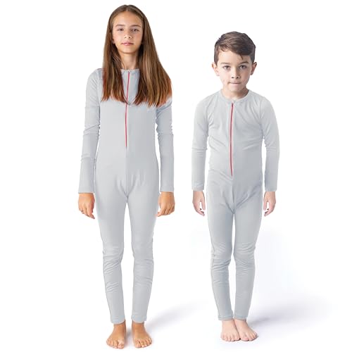 Rocky Kids Onesie Cozy Jumpsuit, Unisex, Fleece Lined, for Boys & Girls, Long Sleeve Thermals, Stay-Soft, Heather Grey, Meduim