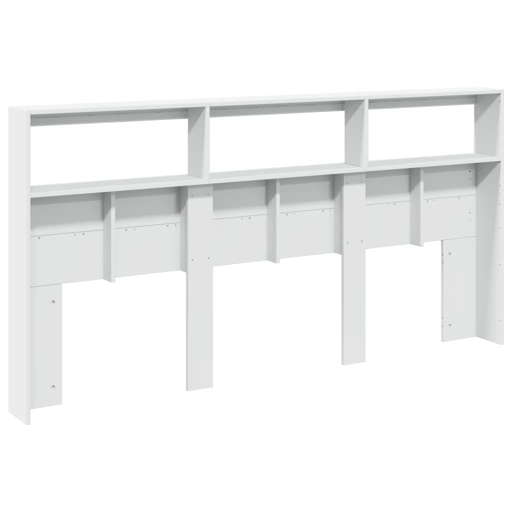 Homgoday Cabecero con caja LED blanca 200 x 17 x 102 cm, cabeceros de cama, cabecero de cama de matrimonio, respaldo para cama y sofá