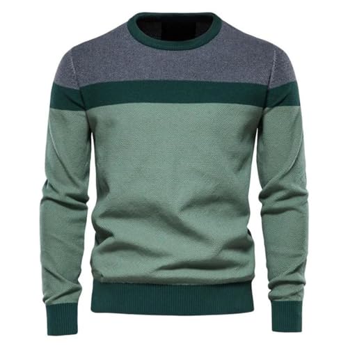 Men's Spliced Cotton Sweater O-Neck Knitted Winter Sweaters