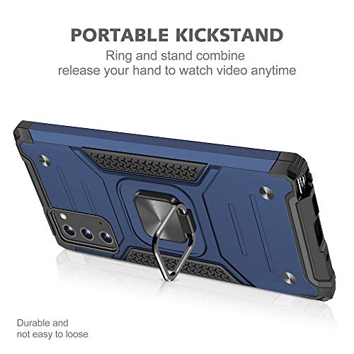 Coque Galaxy Note 20 5G robuste bleu antichoc avec anneau