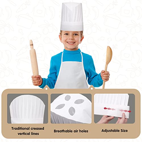 Ecoofor 30 Pieces Kids Chef Hat And Apron Ages 5-12 Personalized Kids Apron With Pocket Children Chef Apron And Hats For Boys Girl's Kitchen Cooking Baking Painting Wear #TOP2