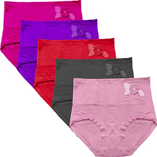 Image of Women's Multicolor Nylon Cotton High Waist Tummy Control Panty (Pack of 3)