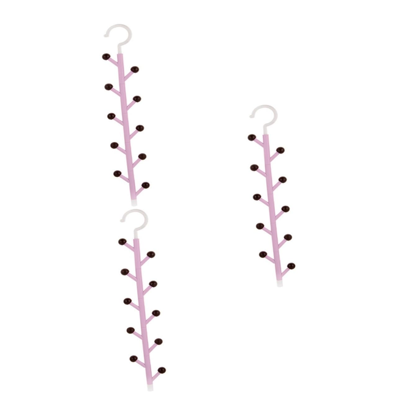 Zerodeko 3piezas Organizador De Corbatas y Bufandas Ganchos Rotativos para Armarios Soporte Multifuncional para Cinturones y Sombreros Púrpura