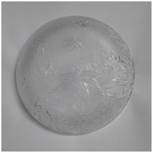 Image of Glassbunny 5.5 Inch Round Dessert Plate Clear Glass Serving Plate with Embossed Maple Leaf Design, Textured Frosted Finish 260ml Elegant Round Dish for Serving Snacks, Desserts, Fruits Pack of 6