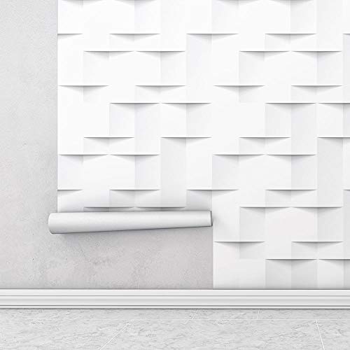 Papel De Parede Adesivo Abstrato Geométrico 3D Com Laminação