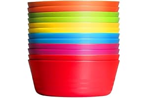 Kids Plastic Bowls Set of 12 - Your Little One's Mealtime Essentials!