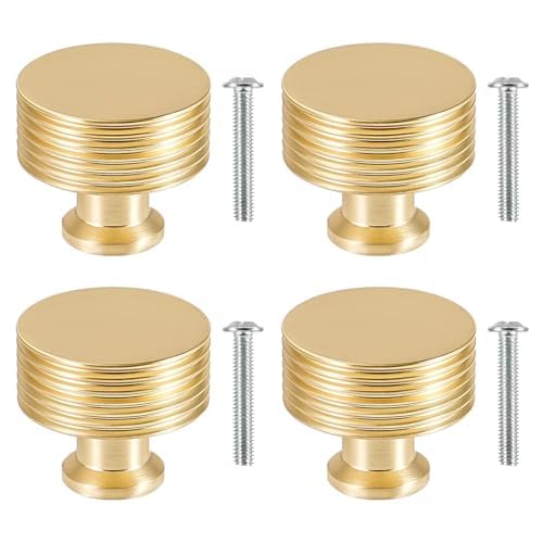 TRIXES 4PK Matte Gold Drawer Knobs - Decorative Cabinet Hardware - Perfect for DIY Projects