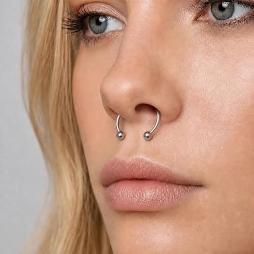 Image of Via Mazzini Surgical Steel Clip-On No-Rusting Magnetic Punk Septum Clip For Men And Women (NR04929)