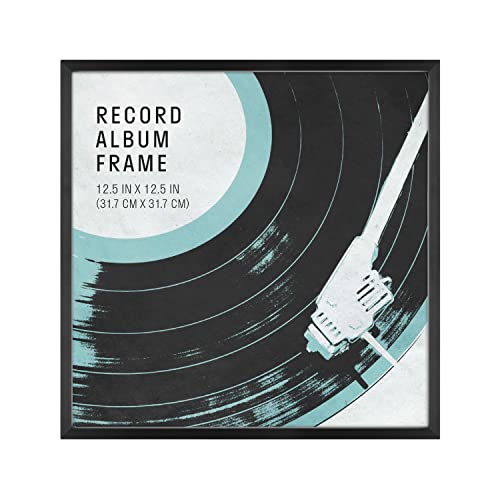 MCS Master & Co. Foundry Metal 12.5x12.5 Square Record Album Frame, Frame for Vinyl Records, Photos, Posters & Art Prints, Black (1-Pack)
