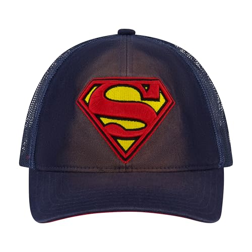 Boné de caminhoneiro do Super-Homem DC Comics, boné adulto com aba curvada, azul-marinho, tamanho ún