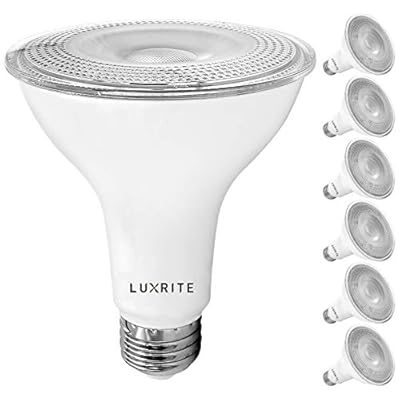 LUXRITE 6 Pack LED PAR30 Flood Light Bulb, 75W Equivalent, 5000K Bright White, 850 Lumens, 11W Dimmable, Indoor Outdoor Spotlight Bulb, Wet Rated, E26 Standard Base, UL Listed