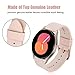 V-MORO Leather Band Compatible with Galaxy Watch 7 5 4 6 Bands 40mm/44mm with Rose Gold Stainless Steel Buckle 20mm Women