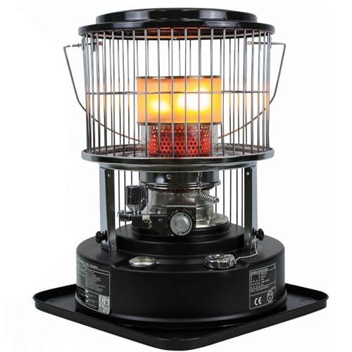 Calentador de parafina portátil, estufa de camping portátil, con soporte elevador, distribución de calor circulante de 360°