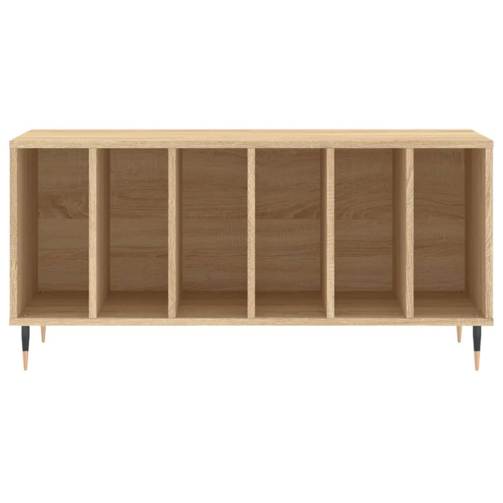 IKAYAA Mueble Tocadiscos de Madera 100x38x48 cm, Estanteria CD para Vinilos, WY23E Roble Sonoma