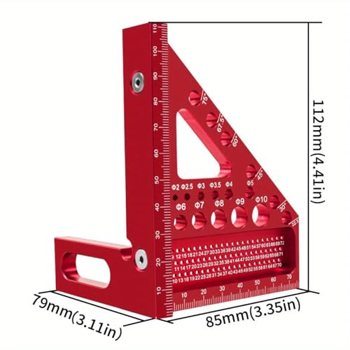 Transportador y regla multiángulo para carpintería miniatura 3