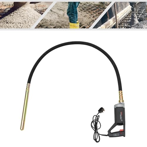 Handheld Concrete Vibrating Tool, 1500W Electric Concrete Vibrator Cement Vibrarator Electric Cement Vibrating Poker with 2m Shaft, for Highway Fence Bridge Port, 220V 50Hz