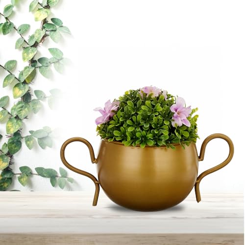 Image of CINAGRO Metal Flower Vase Planter Pot, Pots for Plants, Plant Pots for Home Decoration, Succulent Pot, Indoor Planter Garden Decor Style: Petal Palette