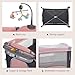 5 in 1 Baby Crib,Baby Bassinet, Bedside Cribs, Pack and Play with Changing Table, Portable Travel bedToys & Music Box,Mattress for Girl Boy Infant Newborn (Pink)