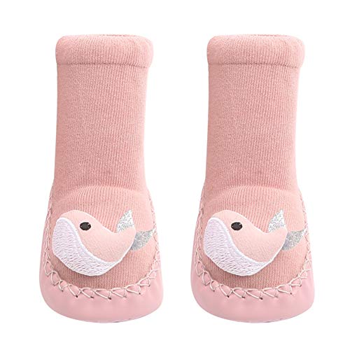 Baby Non-Skid Moccasins Indoor Slipper for Boy Girl Toddlers Cute Animal Breathable Cotton Shoes Socks (Whale, M(6-12 months))