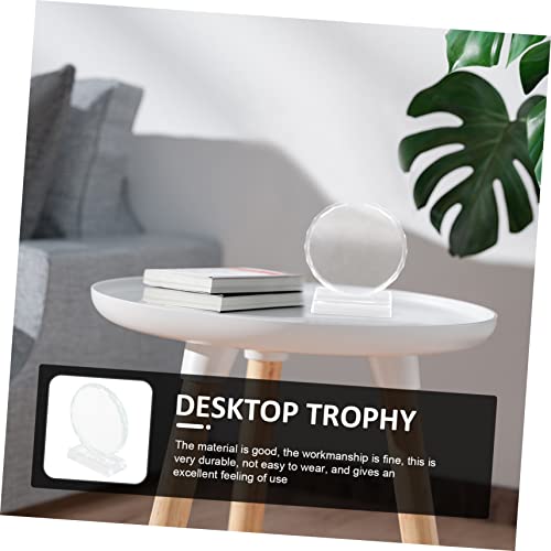 Toddmomy 2 Pçs Troféus De Troféu De Cristal Em Branco Para Adultos Decoração De Cristal Decoração Pa