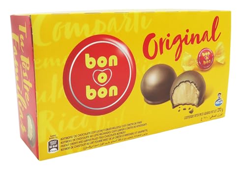 Arcor - Bon o Bon Original - Bombones de chocolate con leche y oblea rellenos con crema de cacahuete, 270g