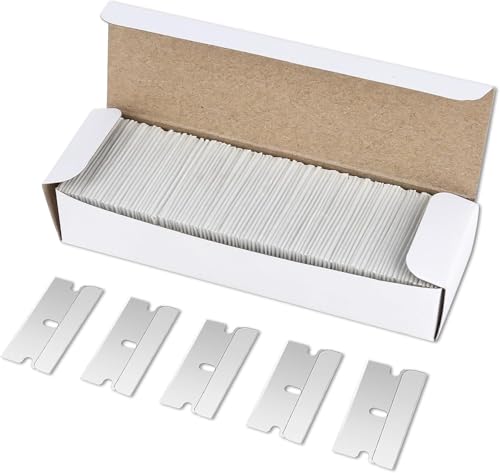 CTDMJ Ersatzklingen Ceranfeldschaber 100Stück, Metall Schaber Klingen, Ceranfeldschaber Klingen, Doppelseitige Schaberklingen, Herdkratzer Ersatzklingen für Glasschaber Kochfeld Schaber
