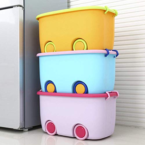 Image of Kodiaq 25 Liters /Toy Storage Organiser /Toy Basket Storage for Kids /Toy Basket Storage Box for Kids Big Size (Pack Of 3 / Stackable /Wheels /Locking Lid & Handle Color may vary)