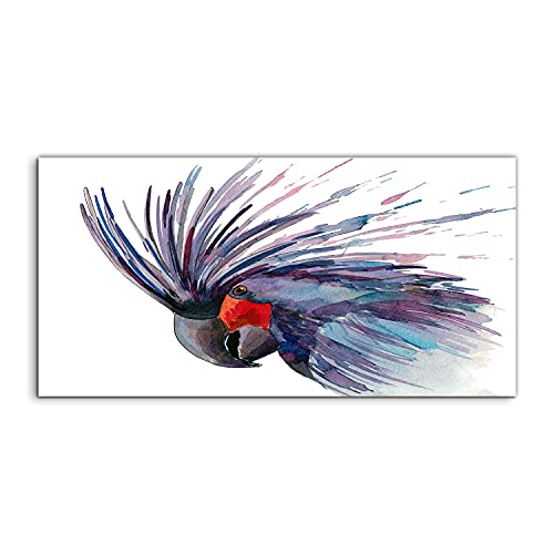 Art mural Kakadu parrot bird image sur verre 140x70cm tableau décoration chambre adulte