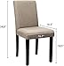 Furniwell Dining Chairs Upholstered Parson Urban Style Kitchen Living Room Side Padded Chair with Solid Wood Legs Set of 4 (Fabric, Beige)