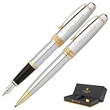 Dayspring Pens | Engraved/Personalized Cross Bailey Medalist Ballpoint and Fountain Gift Pen Set. Custom Engraved Case Included