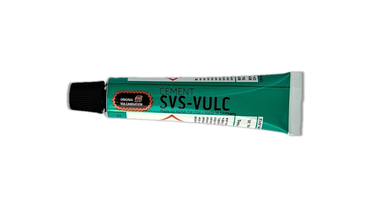 REMA TIP TOP Vulkanisierlösung-​Schlauchflicken-Set No.0 (Ø 30 mm) | Schlauch-Reparatur-Set mit 100 Flicken Größe 0, 10 Tuben Vulkanisierlösung und 10 Pinseln 68 mm lang