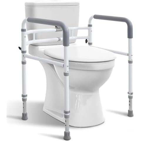 WeHwupe Toilet Rails - Toilet Safety Rail for Elderly Adults - Adjustable Bathroom Toilet Handles - Toilet Safety Frame & Rails - Toilet Grab Bars for Senior, Handicap & Disabled,Fits Most Toilets Cover
