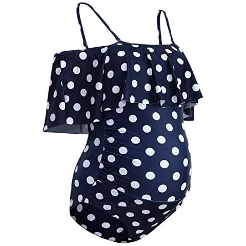 Dawwoti Women's Maternity Flounce Swimsuit Cover