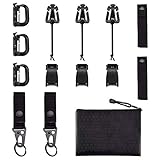 BOOSTEADY Kit of 13 Attachments for Molle Bag Tactical Backpack Vest Belt,D-Ring Grimlock Locking, Web Dominator Elastic Strings & Buckle,4