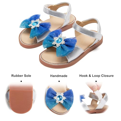 Image of Felix & Flora Toddler Girl Sandals - Little Girl Easter Dress Shoes Lightweight Open Toe Beach Holiday Flats